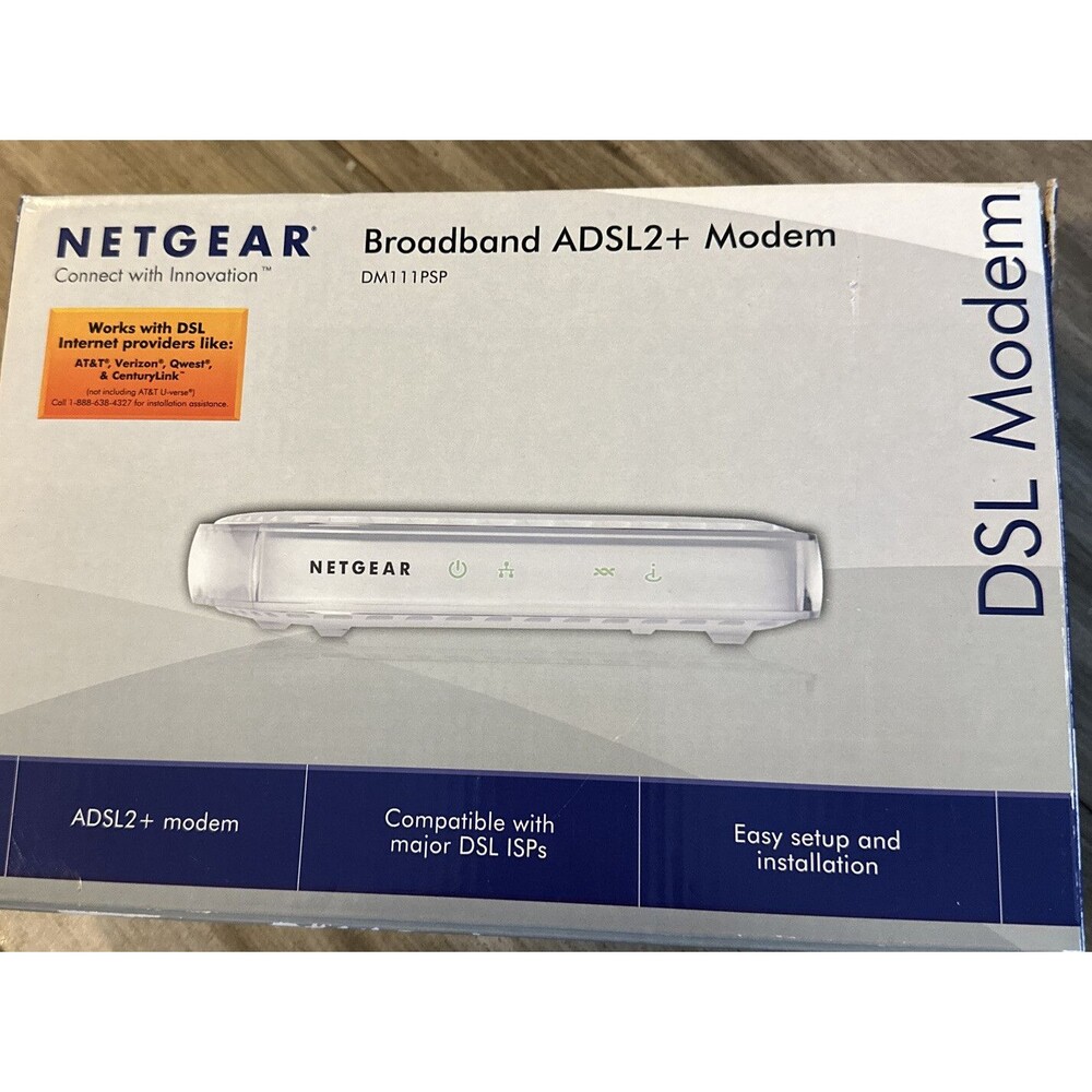 Broadband  NETGEAR DM111PSP-100NAS Wired Single Ethernet Port ADSL2 Plus Modem